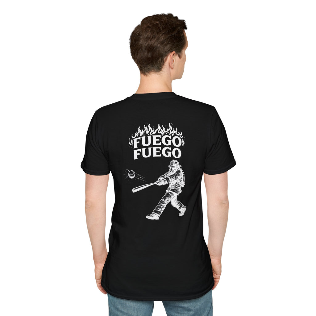 "Fuego Fuego" Firefighter Home Run T-Shirt — Alter Ego Collection