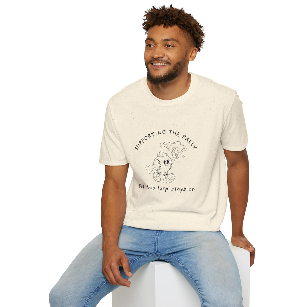 Tarps Off Rally Baseball Shirt | Funny Baseball Tee for Moms, Baseball Girls, and Men