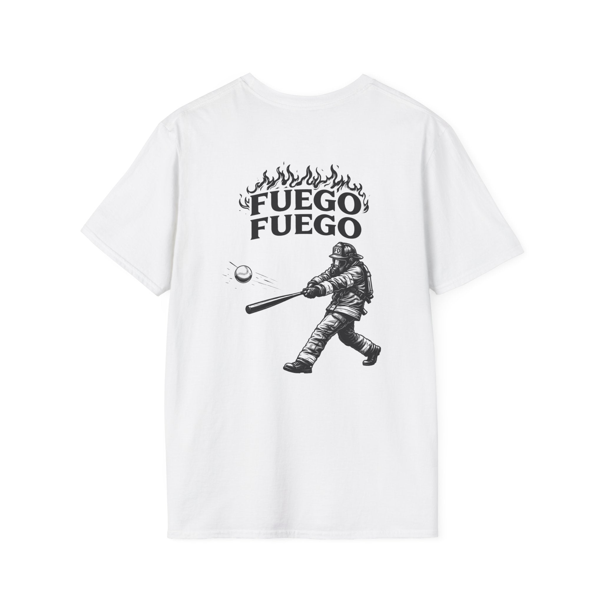 "Fuego Fuego" Firefighter Home Run T-Shirt — Alter Ego Collection
