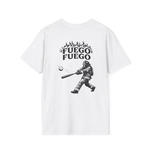 "Fuego Fuego" Firefighter Home Run T-Shirt — Alter Ego Collection