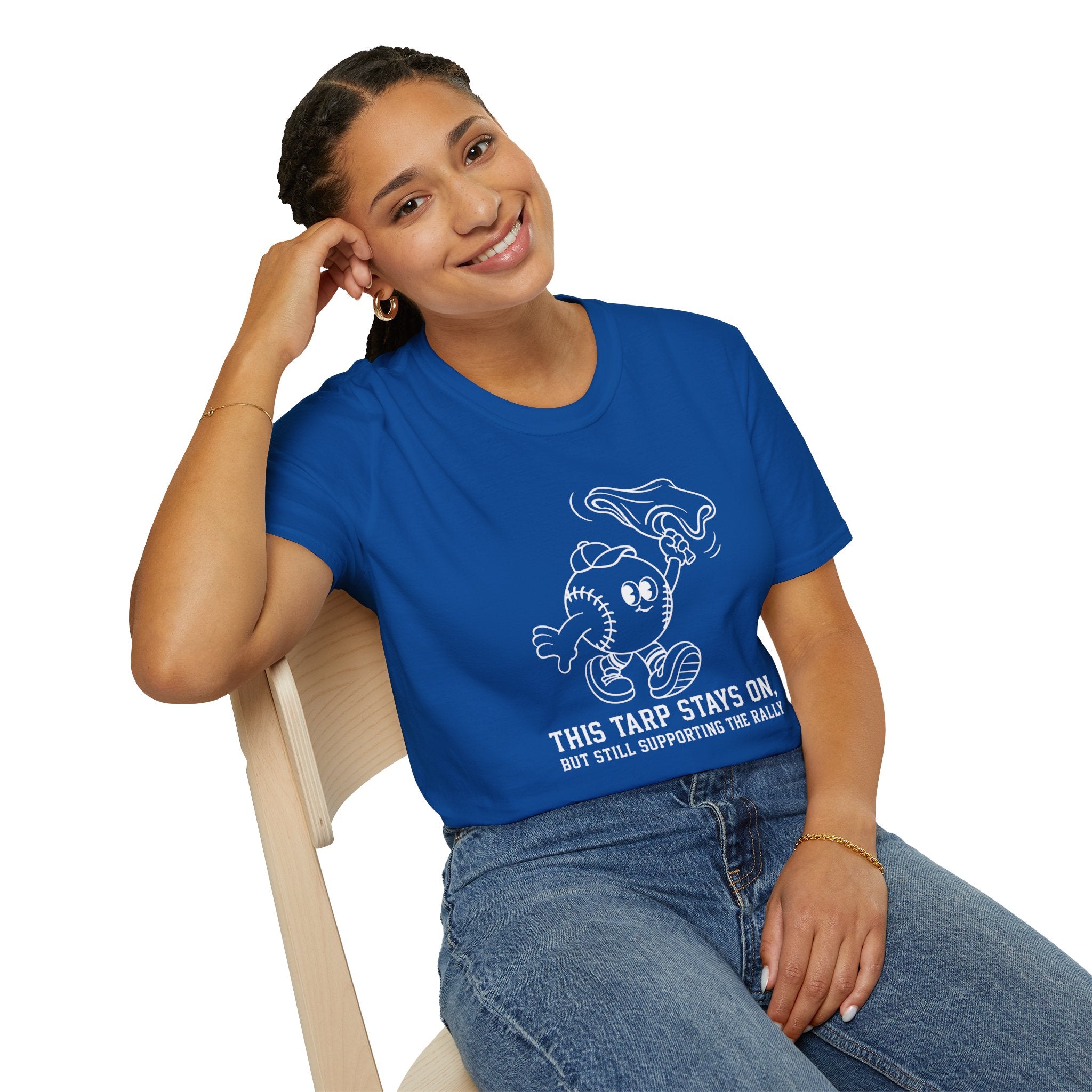 V.2 of Tarps Off Rally Baseball Shirt | Funny Baseball Tee for Moms, Baseball Girls, and Men